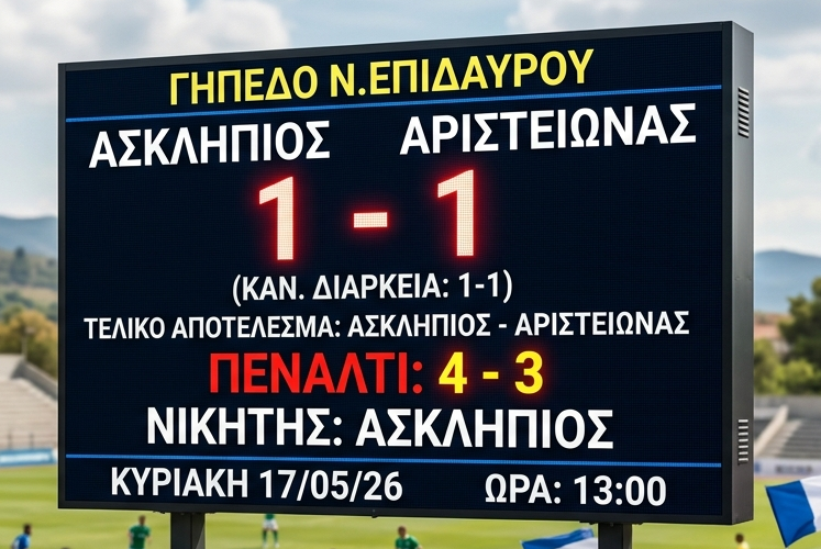 asklipos aristeionas 1-1 4-3 penalnti
