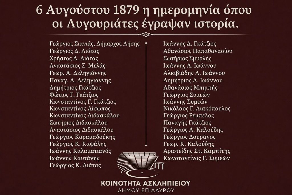 6 augustou 1879 lygouriates